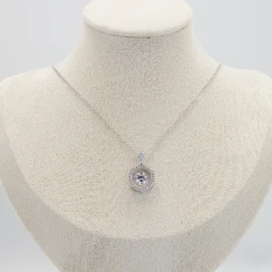 Silver Round-Cut Pendant Necklace