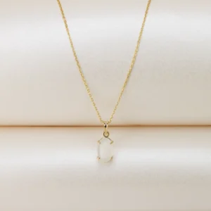 Oval Moonstone Pendant Necklace