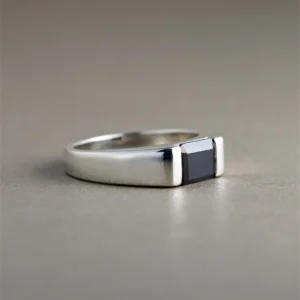 Midnight Edge Silver Men’s Ring