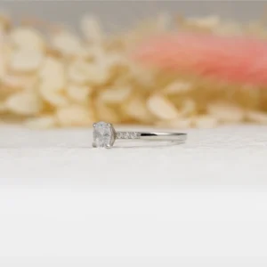 Round Silver Engagement Ring