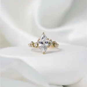 14K Yellow Gold Marquise-Cut Cluster Ring